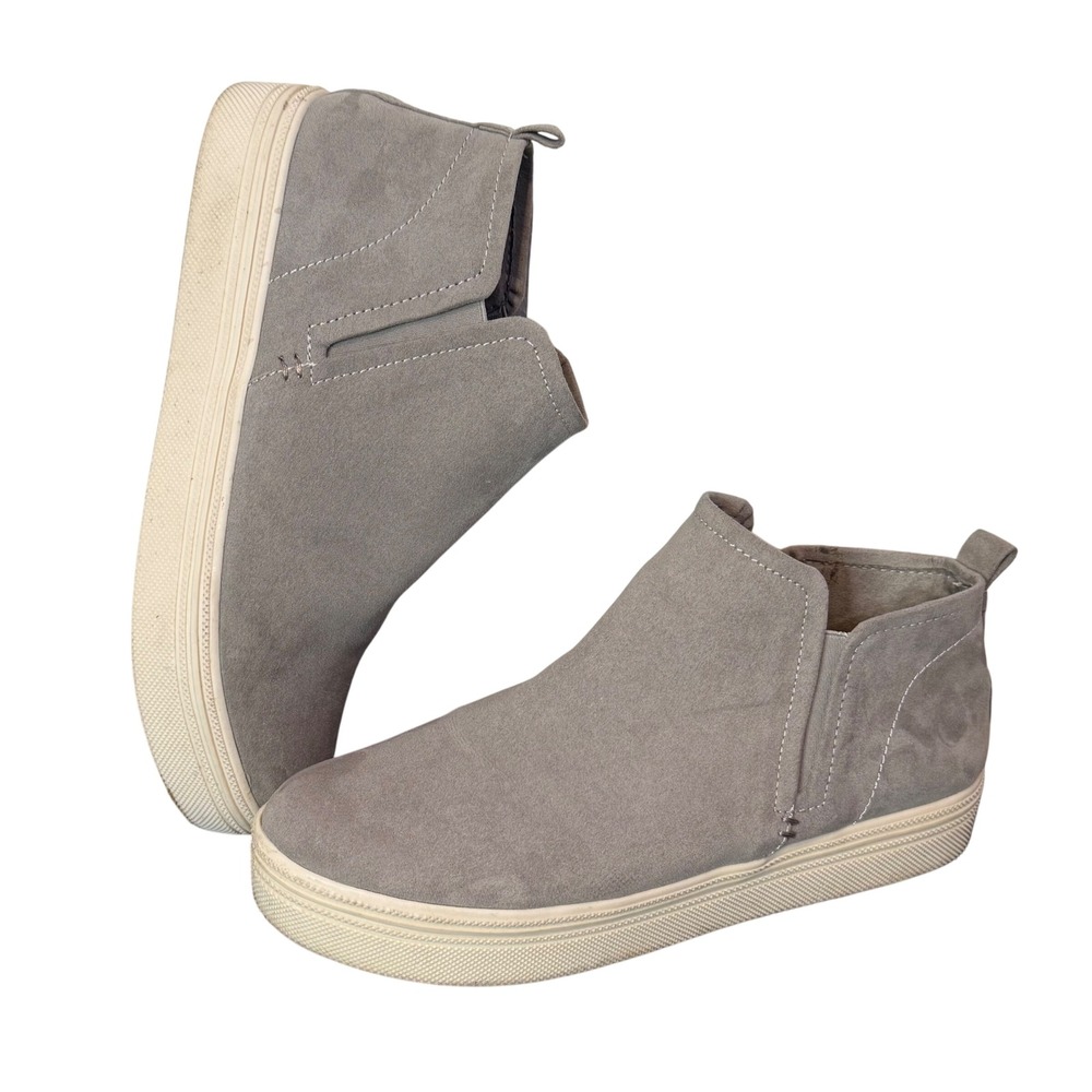 Dolce Vita High Top Platform Sneakers Ankle Bootie Womens 10 Gray Faux Suede